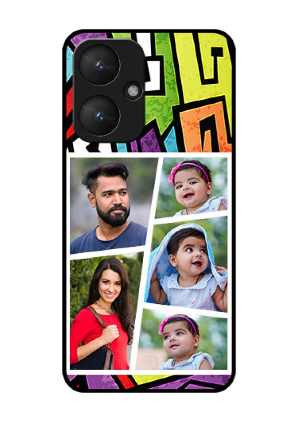 Poco M6 5G Custom Glass Phone Case - Graffiti Pattern Design