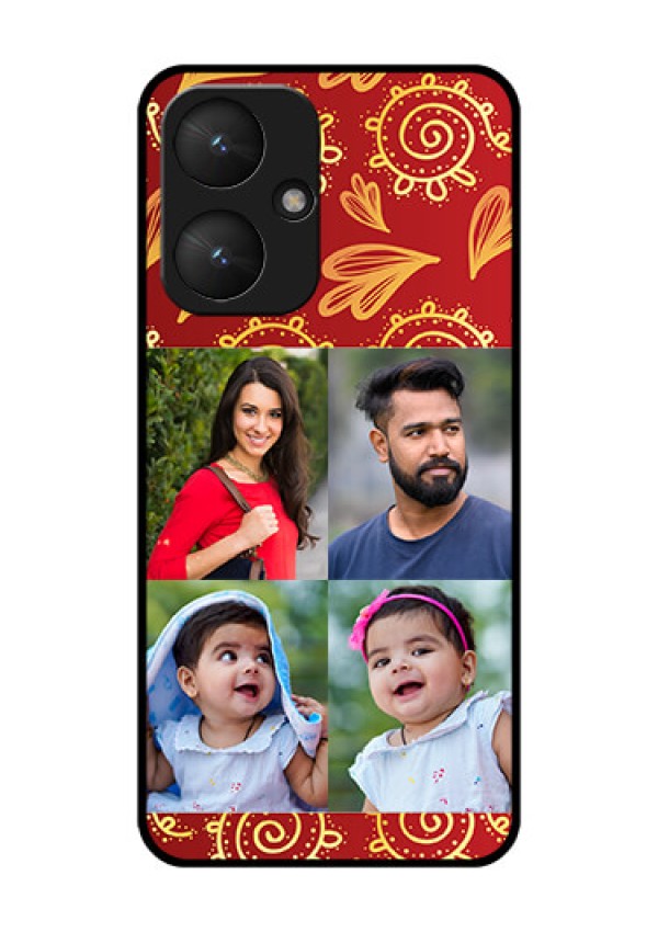 Poco M6 5G Custom Glass Phone Case - 4 Image Traditional Design