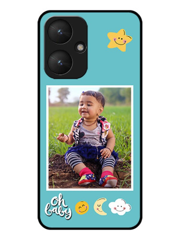 Custom Poco M6 5G Custom Glass Phone Case - Smiley Kids Stars Design