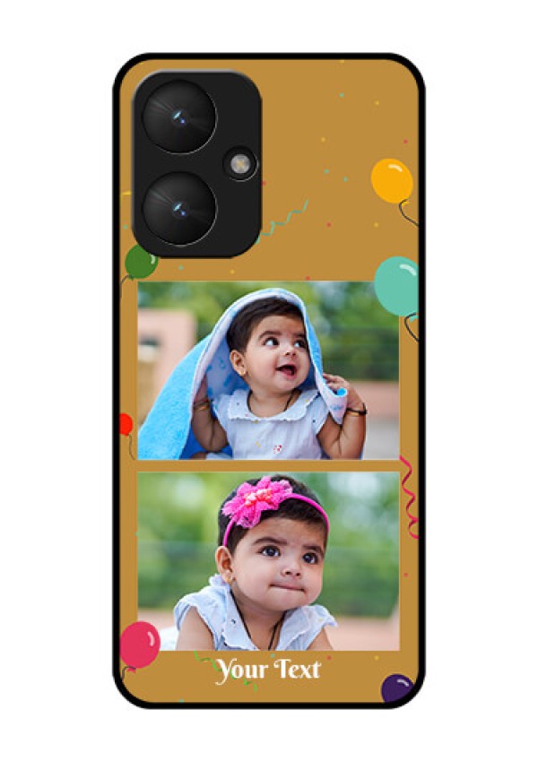 Poco M6 5G Custom Glass Phone Case - Image Holder With Birthday Celebrations Design