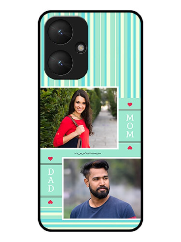 Custom Poco M6 5G Custom Glass Phone Case - Mom & Dad Pic Design