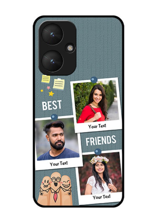 Poco M6 5G Custom Glass Phone Case - Sticky Frames And Friendship Design