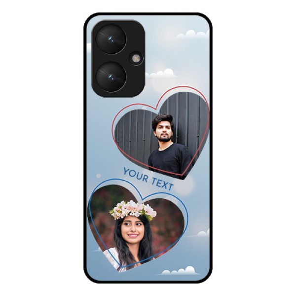 Poco M6 5G Custom Glass Phone Case - Blue Color Couple Design