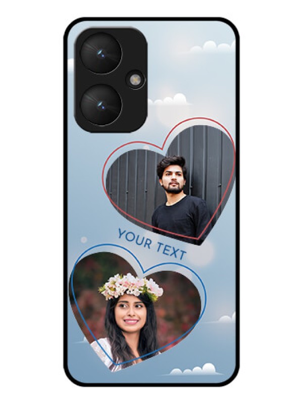 Custom Poco M6 5G Custom Glass Phone Case - Blue Color Couple Design