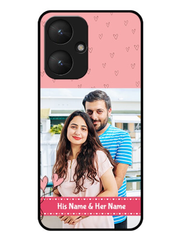 Custom Poco M6 5G Custom Glass Phone Case - Love Design Peach Color