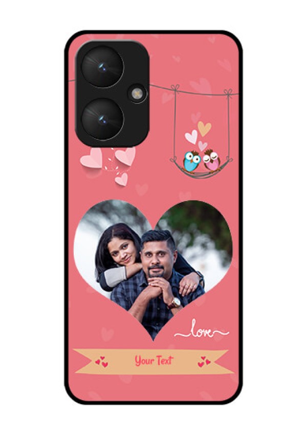 Poco M6 5G Custom Glass Phone Case - Peach Color Love Design