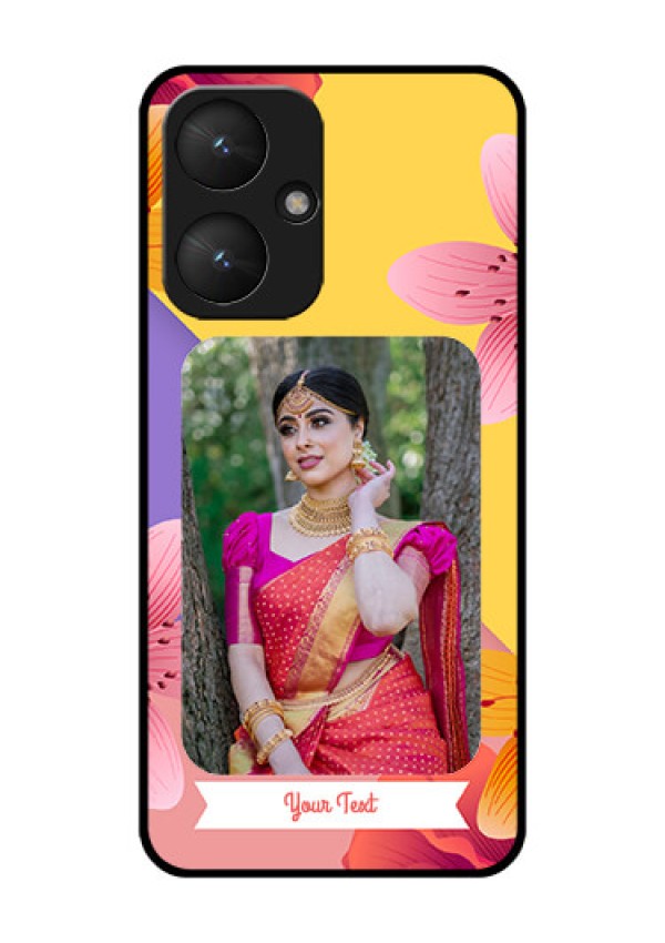 Poco M6 5G Custom Glass Phone Case - 3 Image With Vintage Floral Design