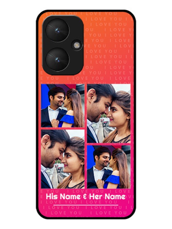 Custom Poco M6 5G Custom Glass Phone Case - I Love You Pink Design