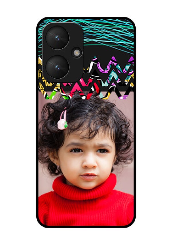 Poco M6 5G Custom Glass Phone Case - Neon Abstract Design