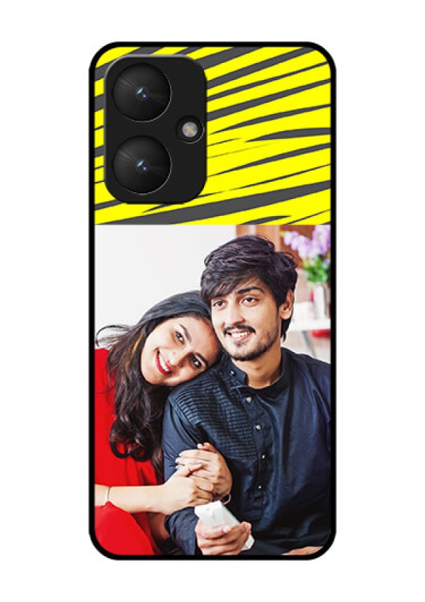 Poco M6 5G Custom Glass Phone Case - Yellow Abstract Design