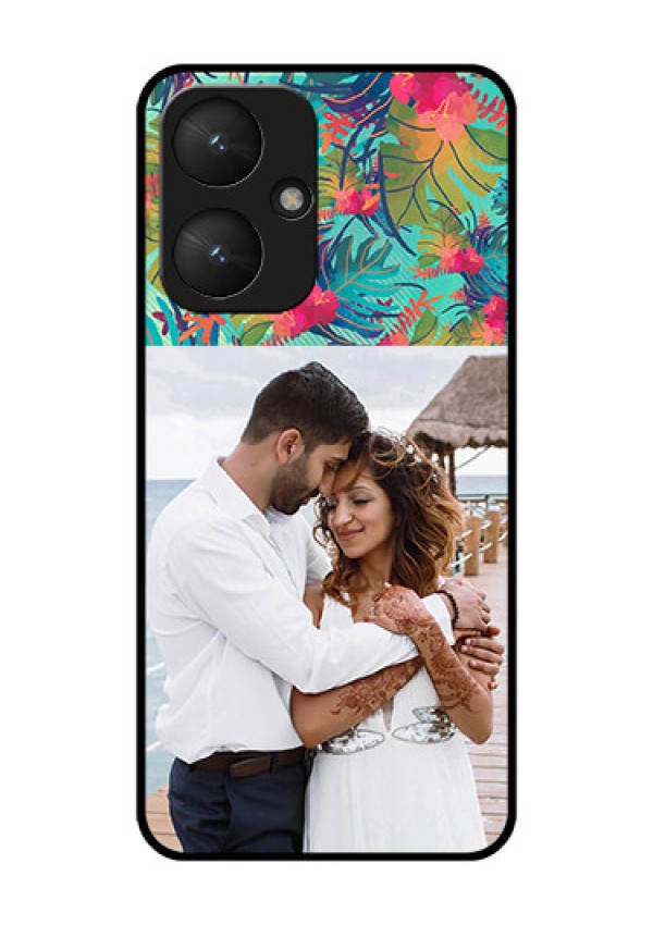 Poco M6 5G Custom Glass Phone Case - Watercolor Floral Design