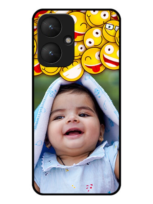 Custom Poco M6 5G Custom Glass Phone Case - With Smiley Emoji Design