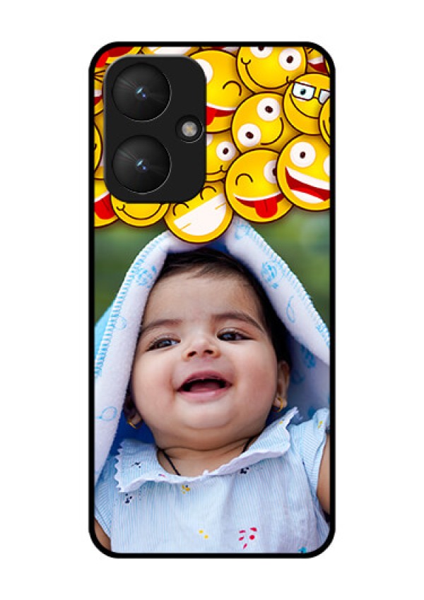 Poco M6 5G Custom Glass Phone Case - With Smiley Emoji Design