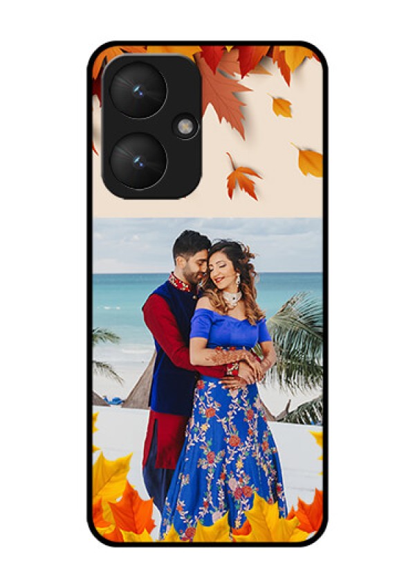 Poco M6 5G Custom Glass Phone Case - Autumn Maple Leaves Design