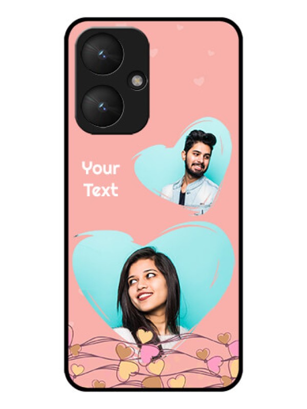 Custom Poco M6 5G Custom Glass Phone Case - Love Doodle Design