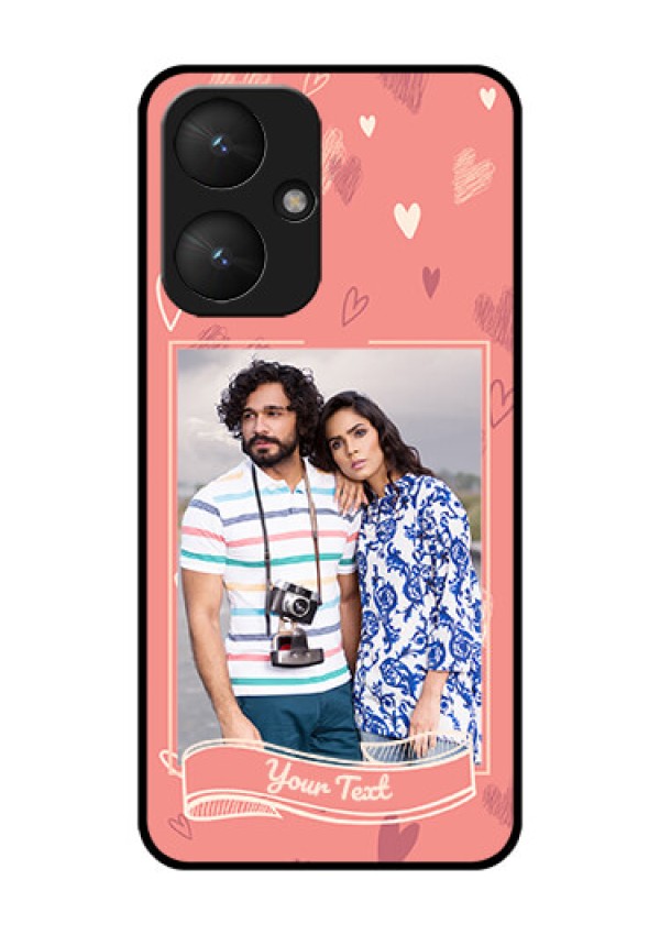 Poco M6 5G Custom Glass Phone Case - Love Doodle Art Design