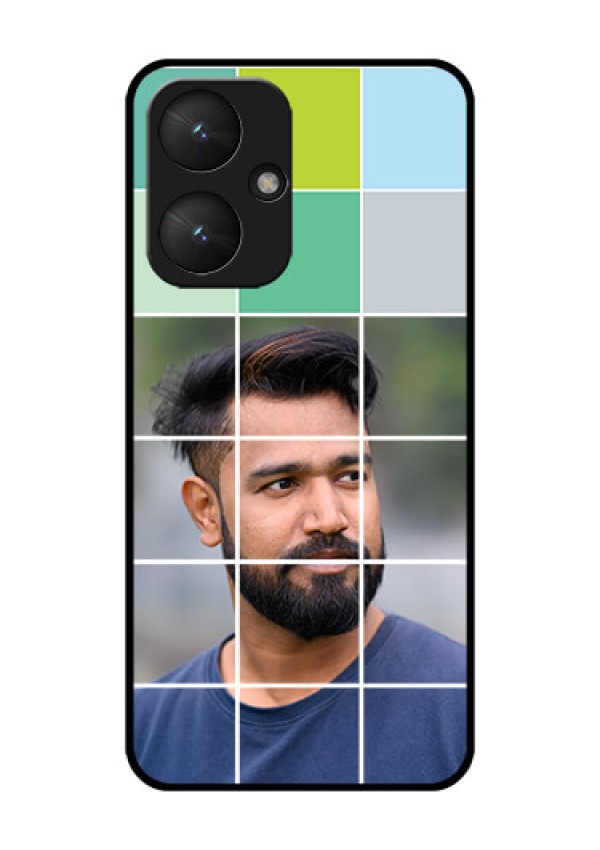 Poco M6 5G Custom Glass Phone Case - With White Box Pattern