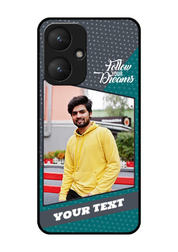 Poco M6 5G Custom Glass Phone Case - Background Pattern Design With Quote