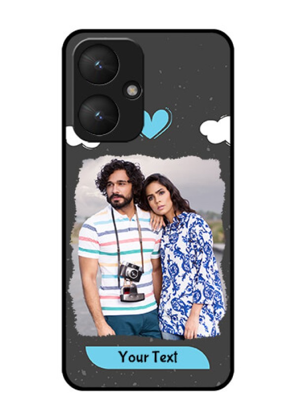 Poco M6 5G Custom Glass Phone Case - Splashes With Love Doodles Design