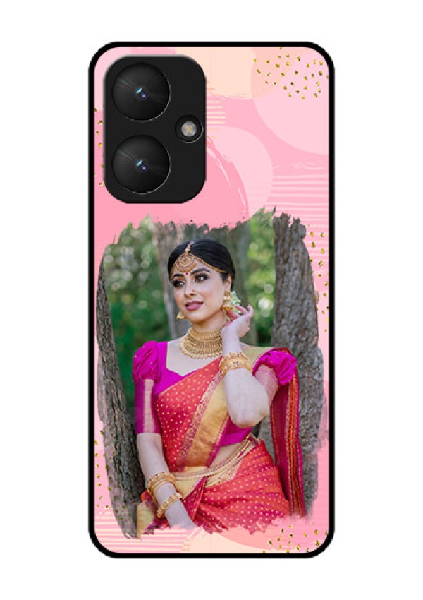 Poco M6 5G Custom Glass Phone Case - Gold Glitter Splash Design