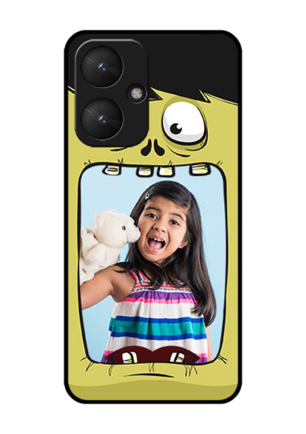 Poco M6 5G Custom Glass Phone Case - Cartoon Monster Back Case Design
