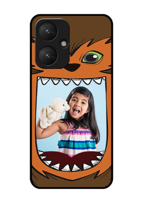 Poco M6 5G Custom Glass Phone Case - Owl Monster Back Case Design