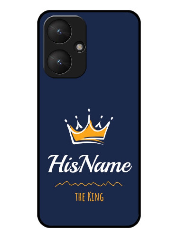 Custom Poco M6 5G Custom Glass Phone Case - King With Name Design