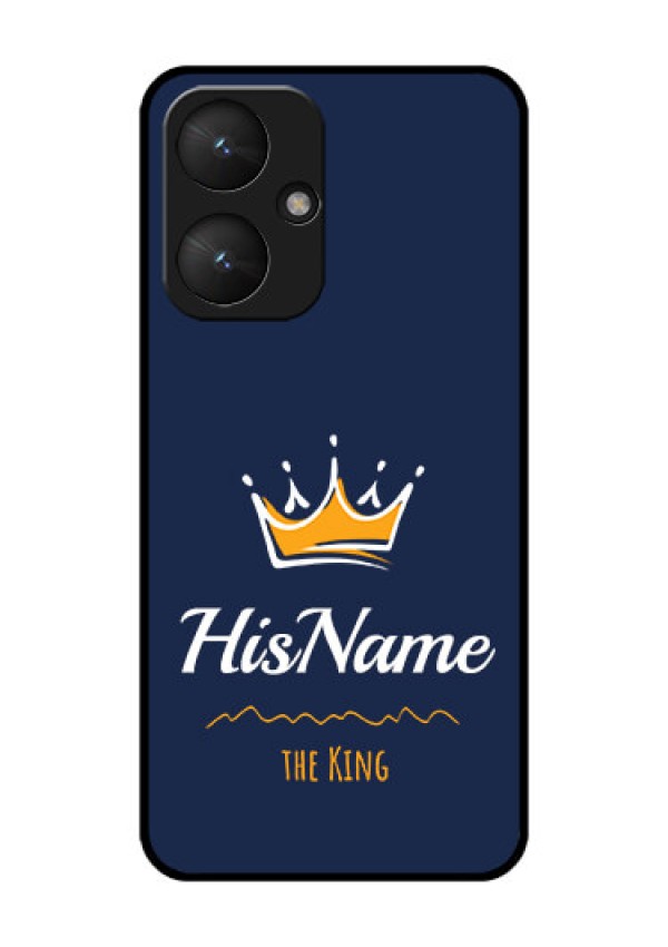 Poco M6 5G Custom Glass Phone Case - King With Name Design