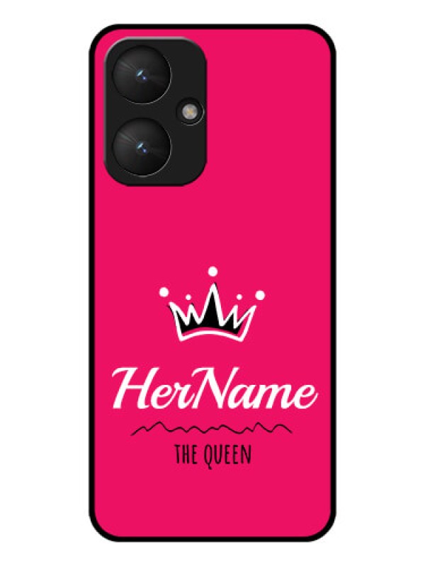 Custom Poco M6 5G Custom Glass Phone Case - Queen With Name Design