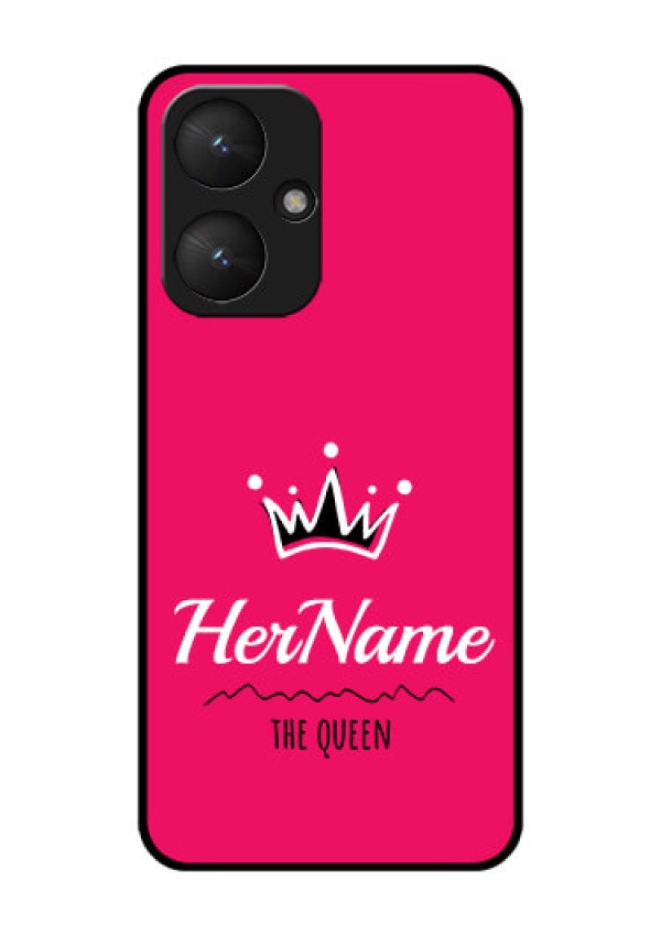 Poco M6 5G Custom Glass Phone Case - Queen With Name Design
