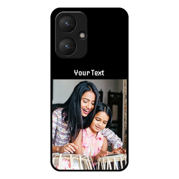 Poco M6 5G Custom Glass Phone Case - Photo With Name Design