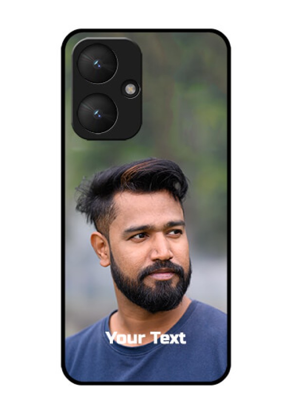 Poco M6 5G Custom Glass Phone Case - Photo With Text Design