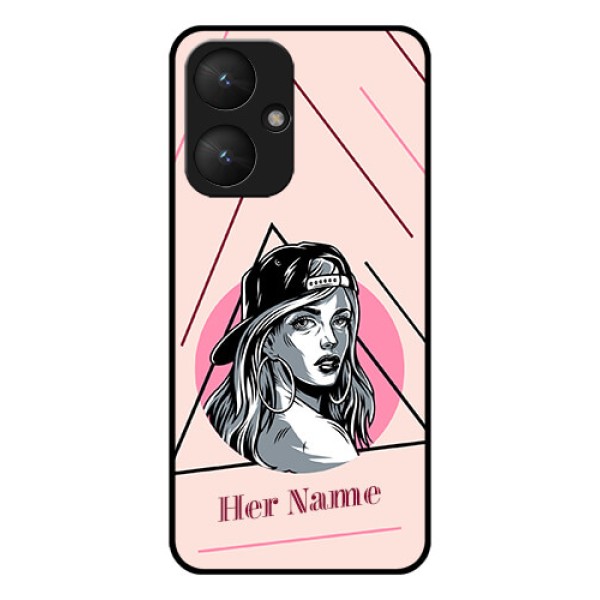 Poco M6 5G Custom Glass Phone Case - Rockstar Girl Design