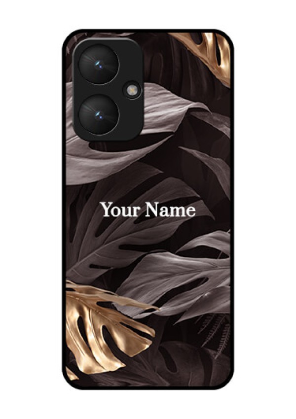 Poco M6 5G Custom Glass Phone Case - Wild Leaves Digital Paint Design