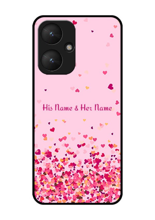 Poco M6 5G Custom Glass Phone Case - Floating Hearts Design