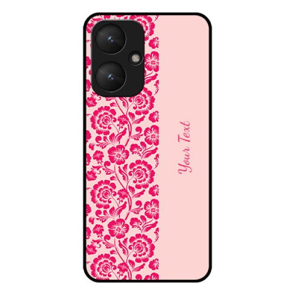 Poco M6 5G Custom Glass Phone Case - Attractive Floral Pattern Design