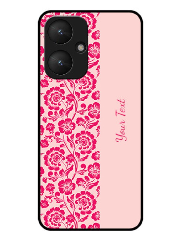 Custom Poco M6 5G Custom Glass Phone Case - Attractive Floral Pattern Design