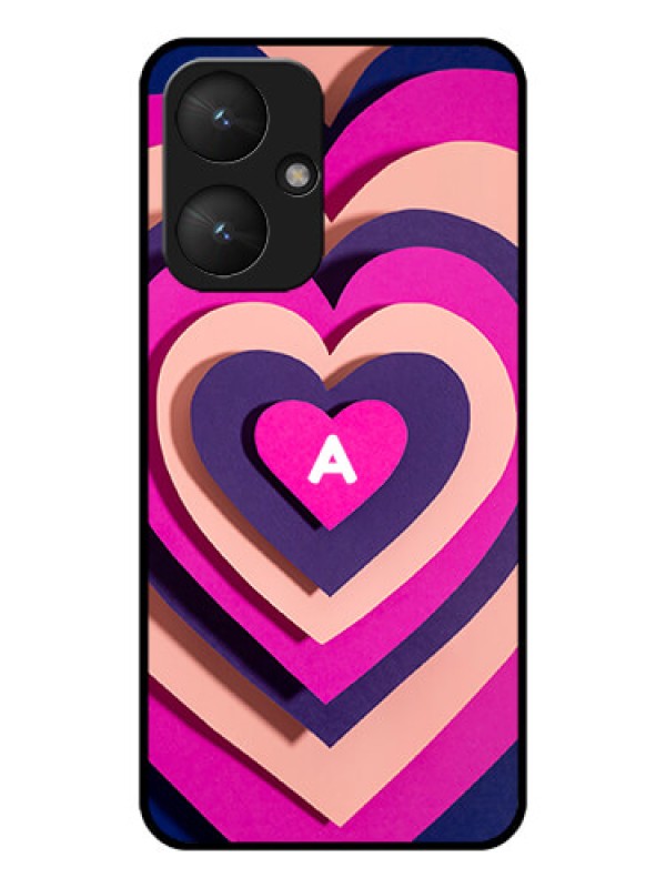 Custom Poco M6 5G Custom Glass Phone Case - Cute Heart Pattern Design