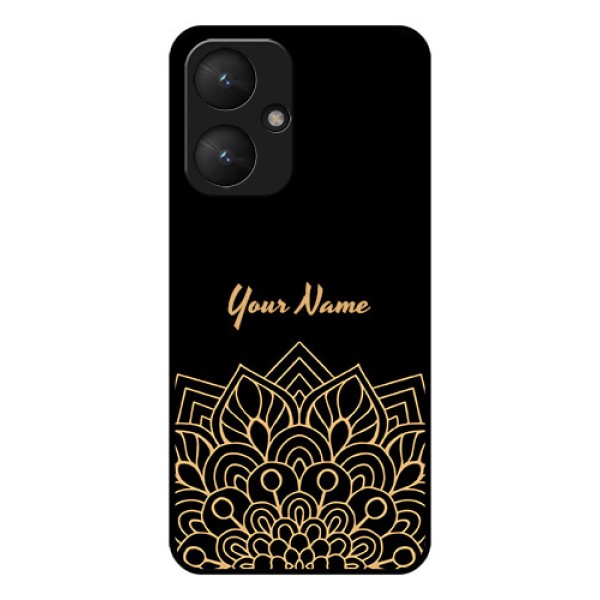 Poco M6 5G Custom Glass Phone Case - Golden Mandala Design