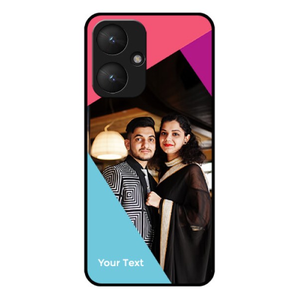 Poco M6 5G Custom Glass Phone Case - Stacked Triple Colour Design Poco M6 5G Custom Glass Phone Case - Stacked Triple Colour Design