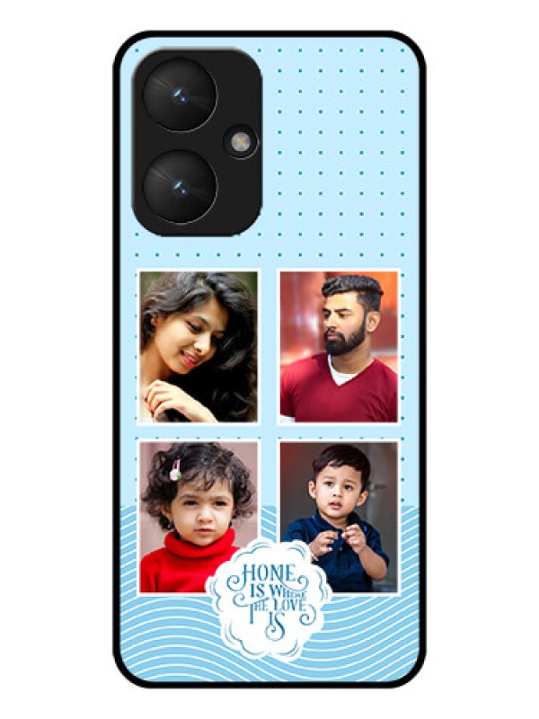 Custom Poco M6 5G Custom Glass Phone Case - Cute Love Quote With 4 Pic Upload Design