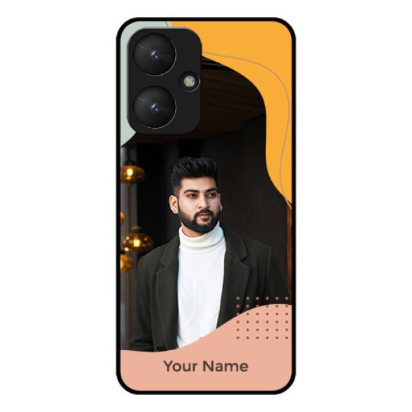 Poco M6 5G Custom Glass Phone Case - Tri - Coloured Overlay Design Poco M6 5G Custom Glass Phone Case - Tri - Coloured Overlay Design