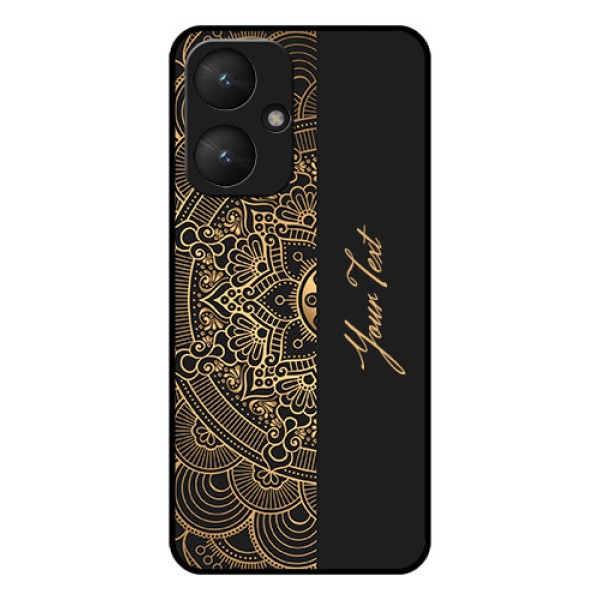 Poco M6 5G Custom Glass Phone Case - Mandala Art With Custom Text Design Poco M6 5G Custom Glass Phone Case - Mandala Art With Custom Text Design