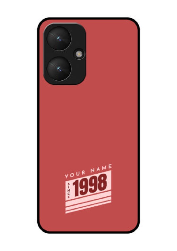 Poco M6 5G Custom Glass Phone Case - Red Custom Year Of Birth Design
