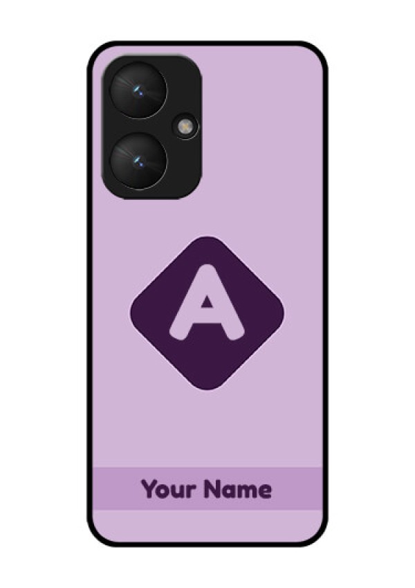 Poco M6 5G Custom Glass Phone Case - Custom Letter In Curved Badge Design