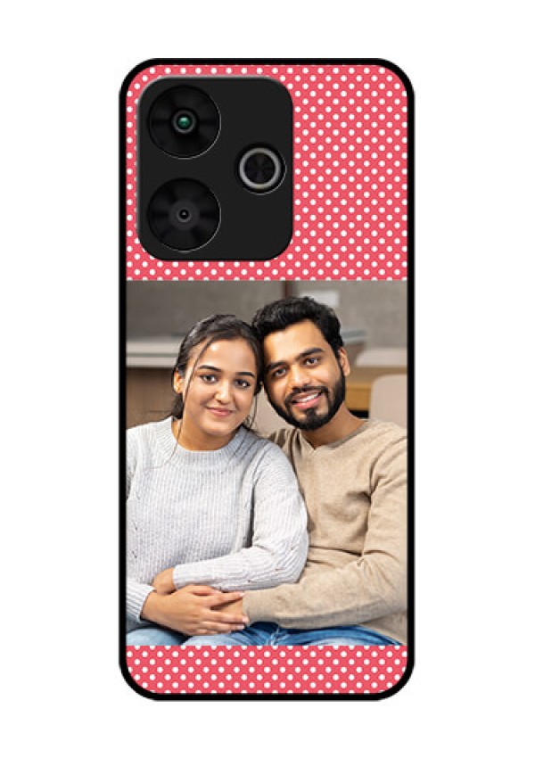Poco M6 Plus 5G Custom Glass Phone Case - White Dotted Design