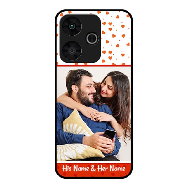 Poco M6 Plus 5G Custom Glass Phone Case - Orange Love Symbol Design