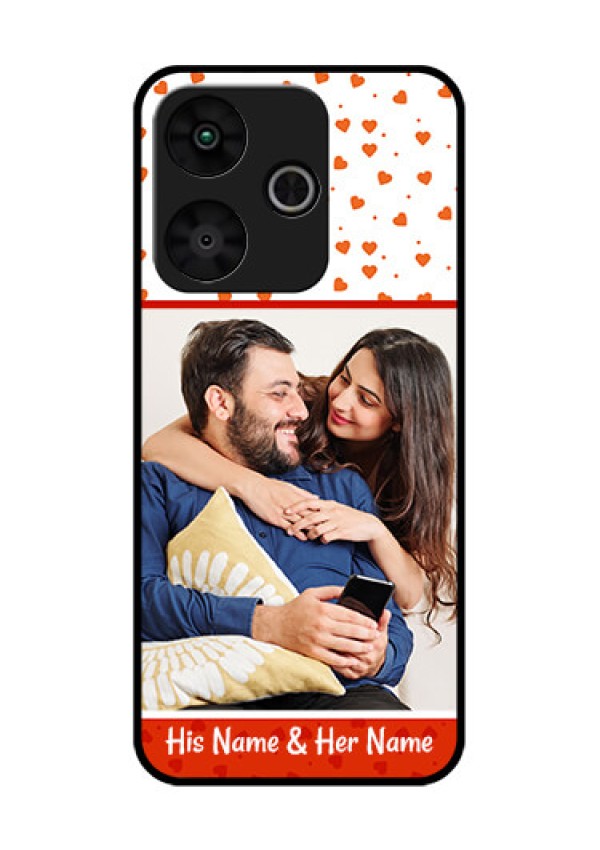 Poco M6 Plus 5G Custom Glass Phone Case - Orange Love Symbol Design