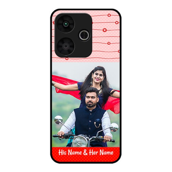 Poco M6 Plus 5G Custom Glass Phone Case - Red Pattern Case Design
