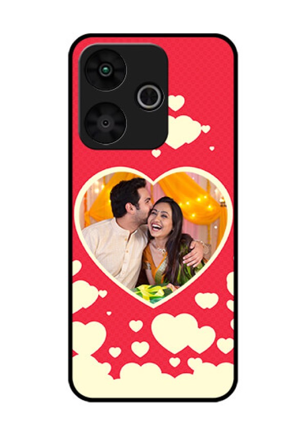 Poco M6 Plus 5G Custom Glass Phone Case - Love Symbols Phone Cover Design